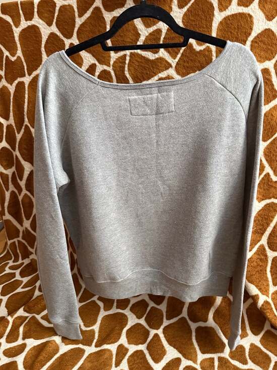 Hard Rock Cafe London Women's Heather Gray Raglan Scoop Neck Sweatshirt Size Lar - Picture 2 of 3